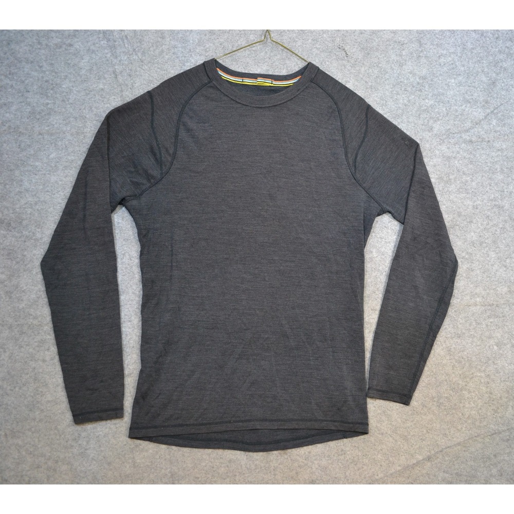 Smartwool Shirt Mens M Gray Merino 250 Wool Long Sleeve Base Layer Crew Top